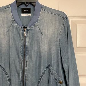 BDG Soft Denim Bomber Jacket